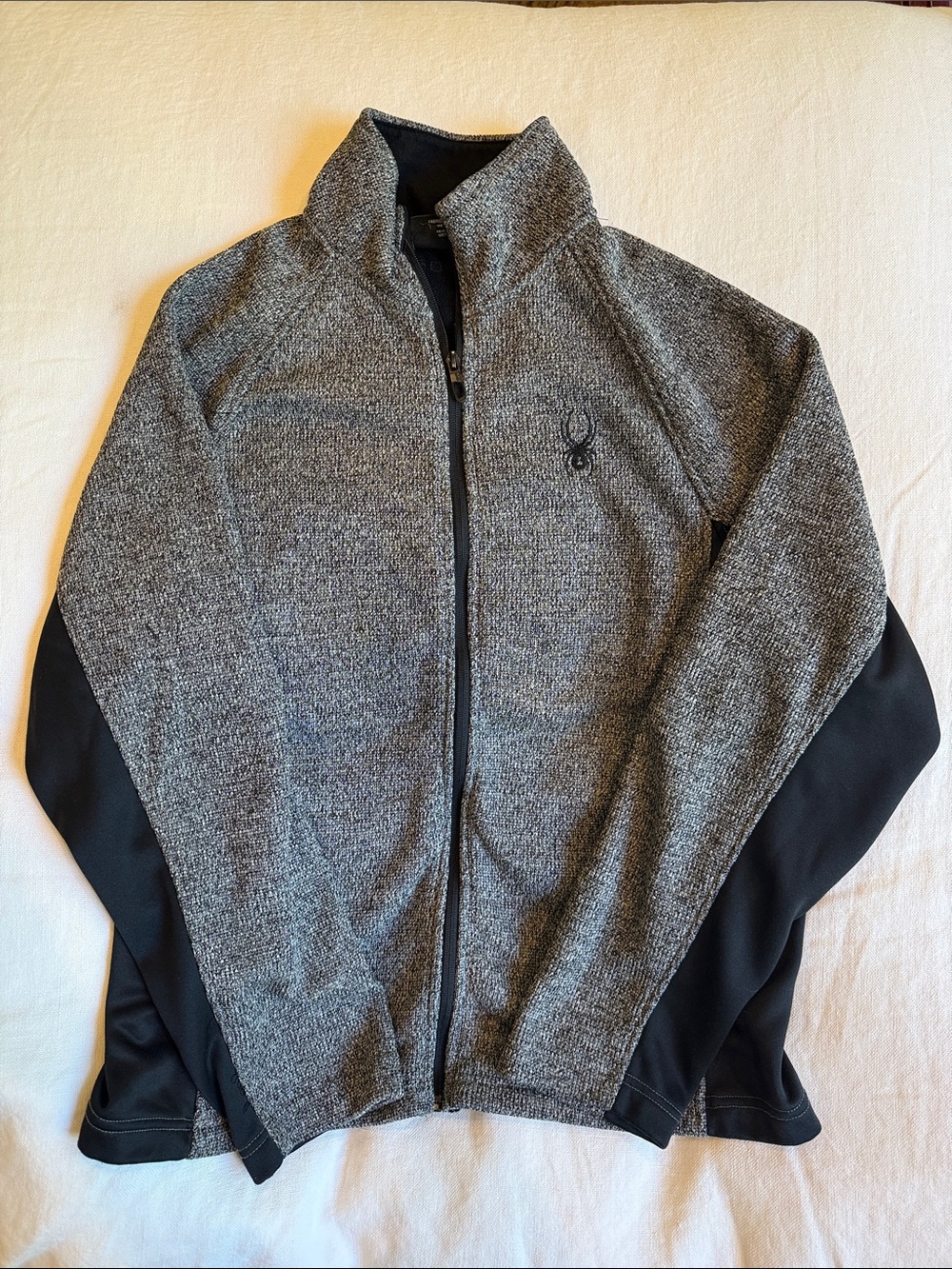 Spyder Men's Gray and Black Full-Zip Sweater Jacket